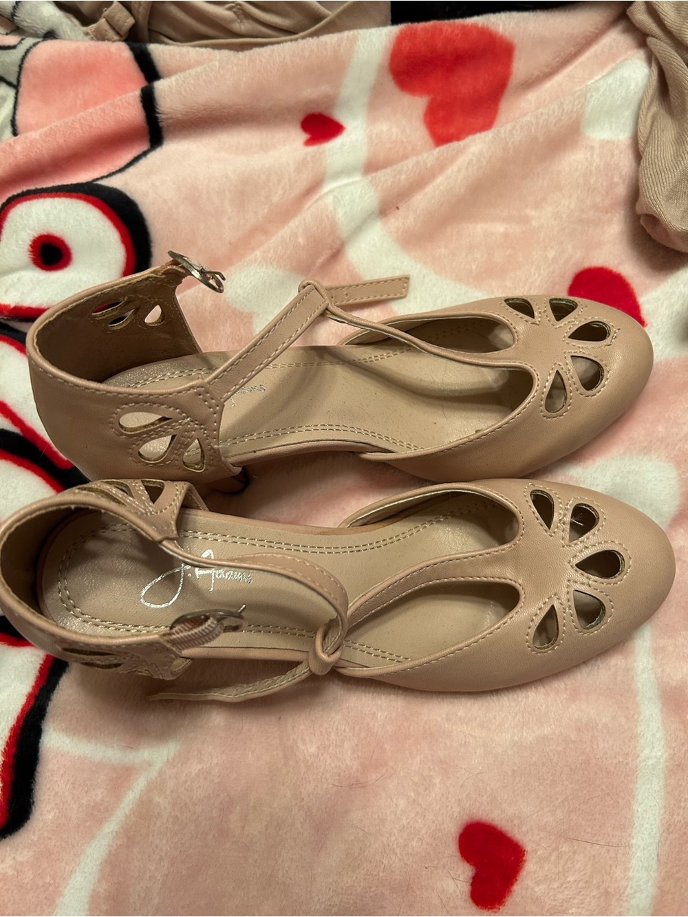 Classic light pink T-Strap Cutout pumps for Women